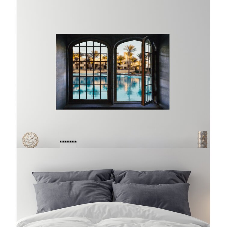 Ebern Designs Wandsticker Iron Window And Pool Wayfair De